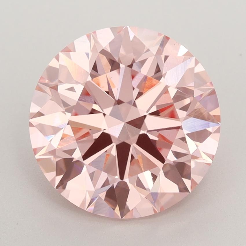 3.13 Ct. Fancy Vivid  Pink Round Lab Grown Diamond