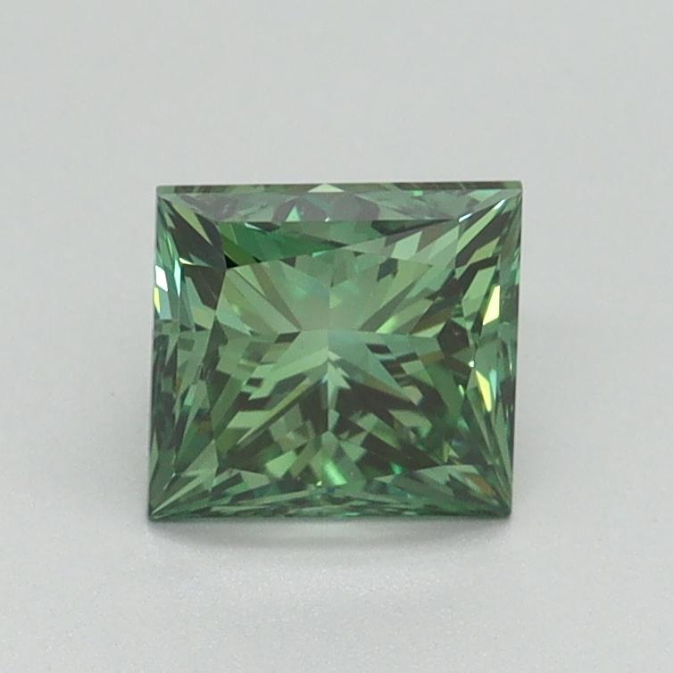 1.05 Ct. Fancy Vivid Green Princess Lab Grown Diamond