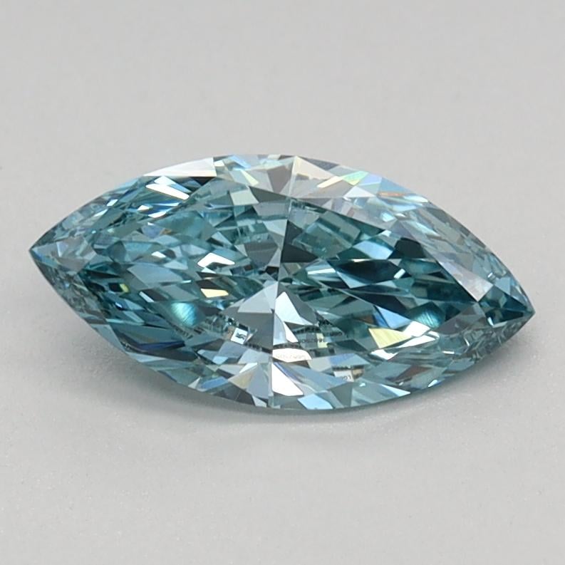 0.52 Ct. Fancy Vivid Greenish Blue Marquise Lab Grown Diamond