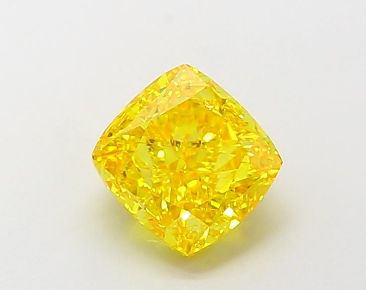 2.06 Ct. Fancy Vivid Yellow Cushion Lab Grown Diamond