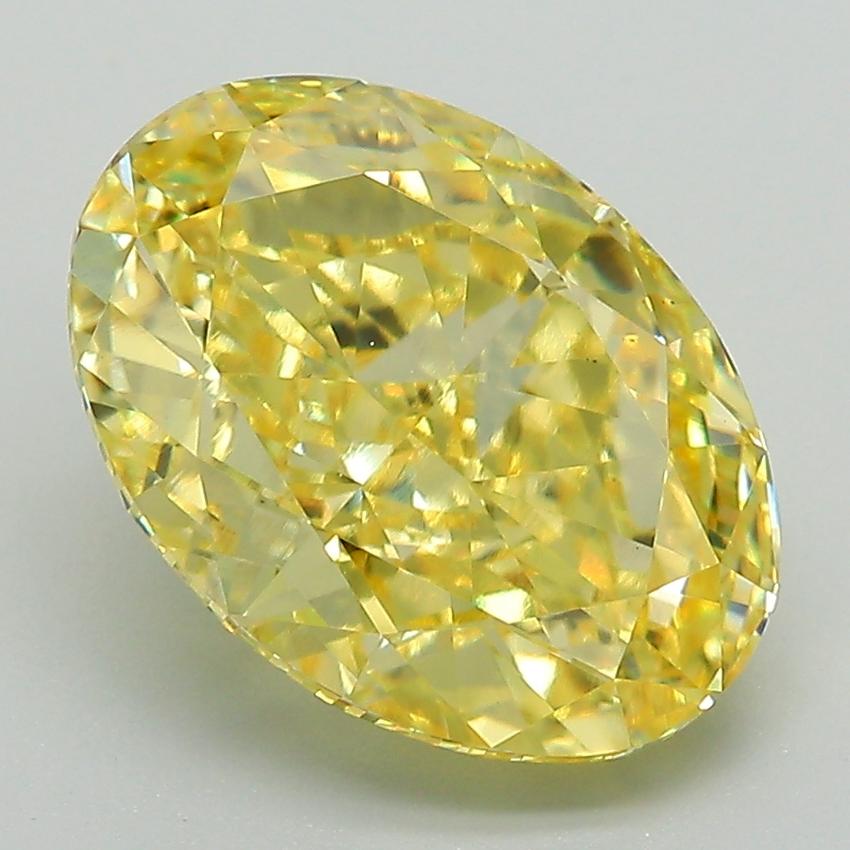 4.44 Ct. Fancy Vivid Yellow Oval Lab Grown Diamond