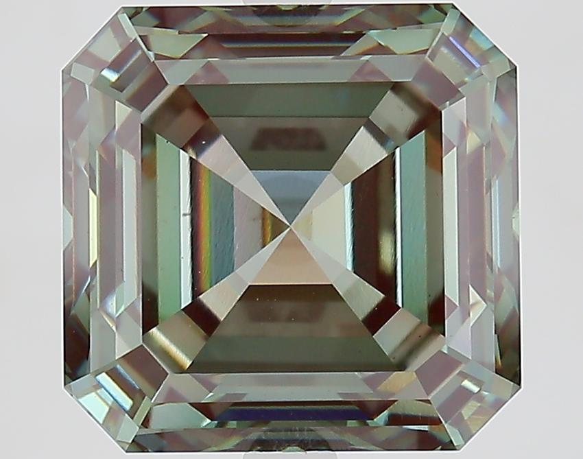 7.14 Ct. Fancy Intense Green Asscher Lab Grown Diamond