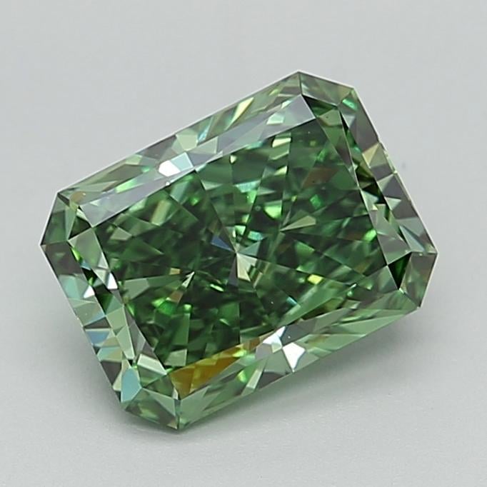 2.40 Ct. Fancy Vivid  Green Radiant Lab Grown Diamond