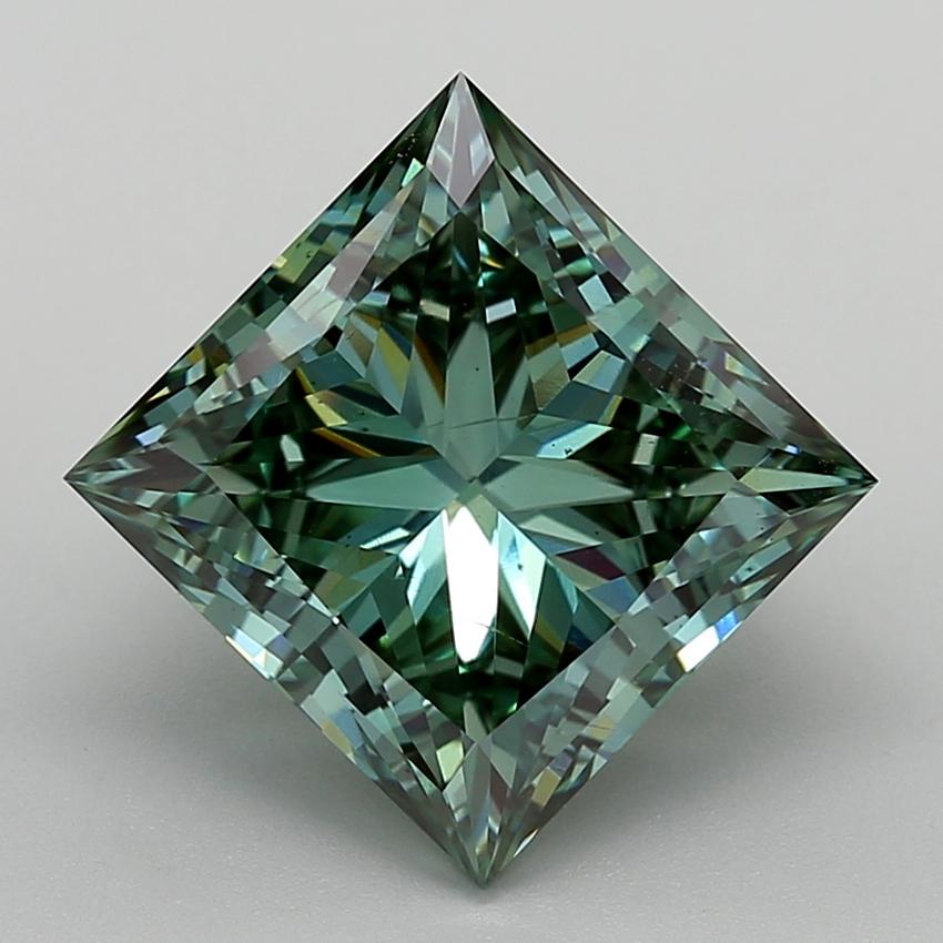 7.00 Ct. Fancy Vivid  Green Princess Lab Grown Diamond