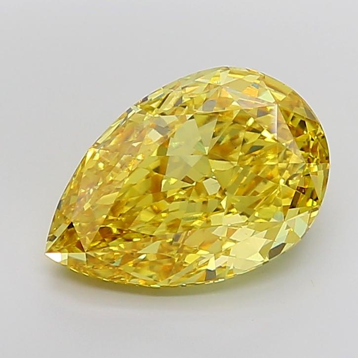 10.16 Ct. Fancy Vivid Yellow Pear Lab Grown Diamond
