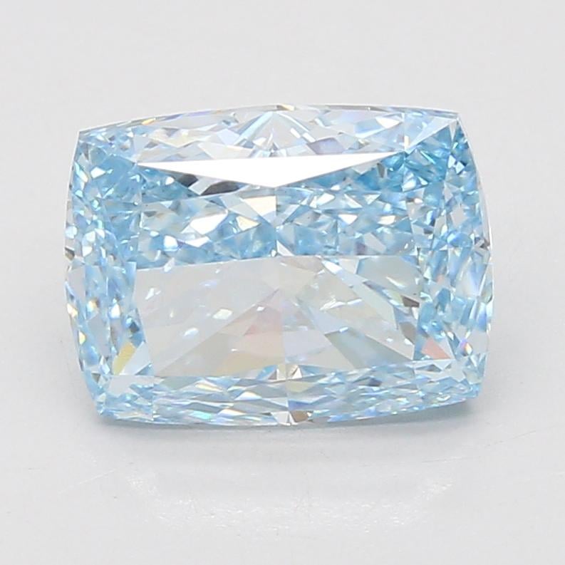 4.04 Ct. Fancy Vivid Blue Cushion Lab Grown Diamond