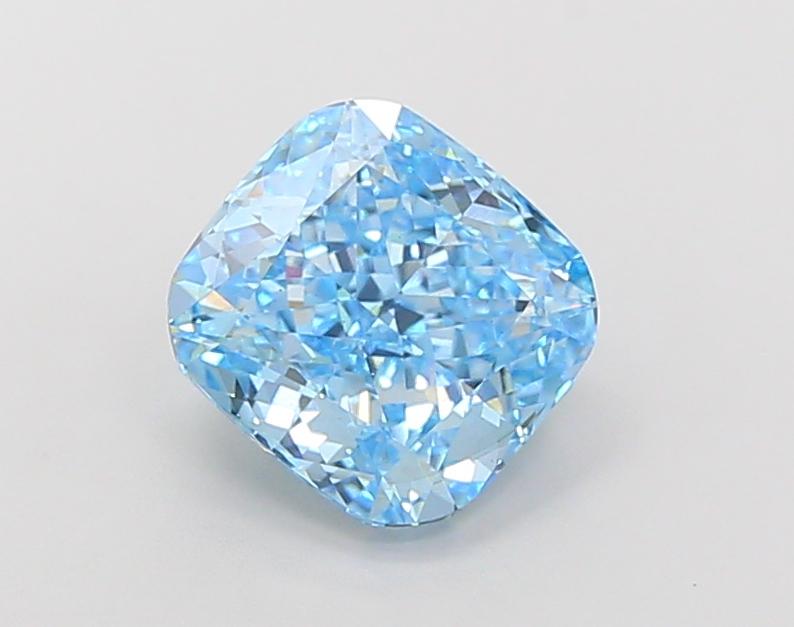 3.02 Ct. Fancy Vivid Blue Cushion Lab Grown Diamond