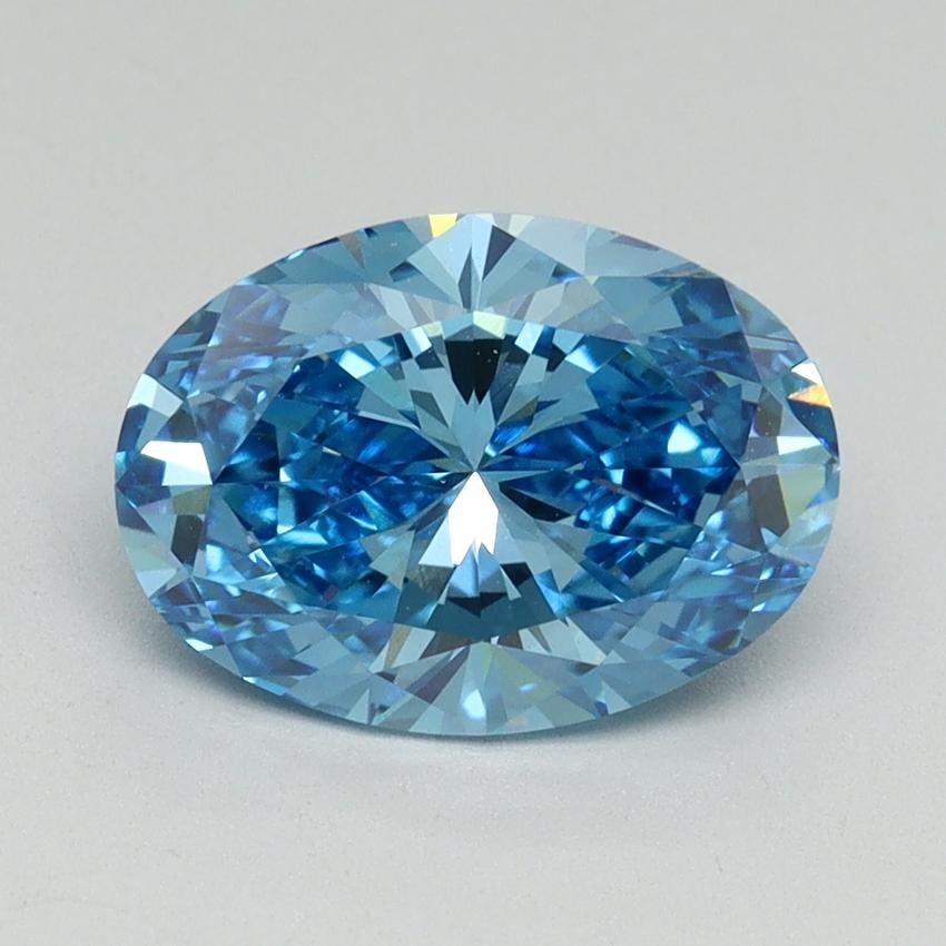 2.11 Ct. Fancy Vivid Blue Oval Lab Grown Diamond