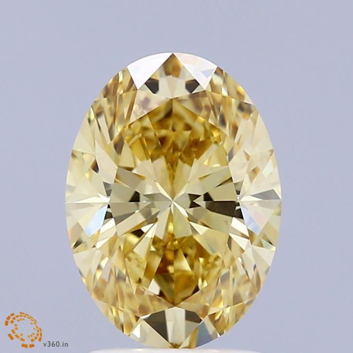 2.09 Ct. Fancy Intense  Yellow Oval Lab Grown Diamond