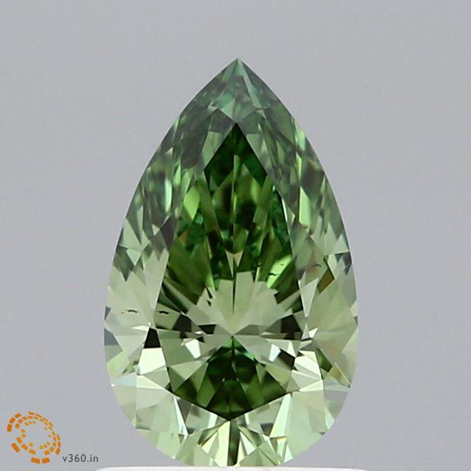 1.01 Ct. Fancy Vivid  Green Pear Lab Grown Diamond