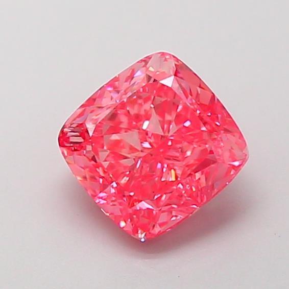 1.47 Ct. Fancy Vivid  Pink Cushion Lab Grown Diamond