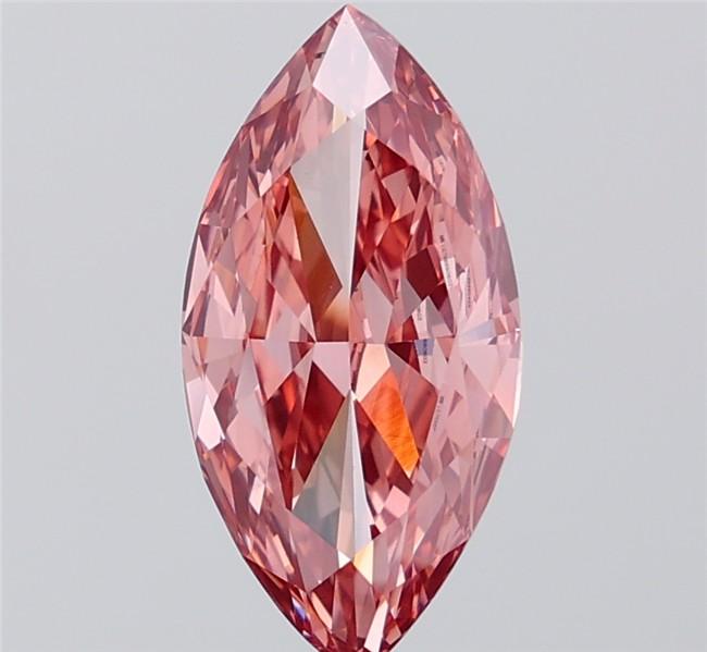 3.12 Ct. Fancy Vivid Brownish Pink Marquise Lab Grown Diamond