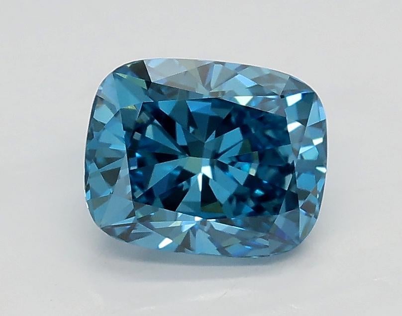 1.01 Ct. Fancy Vivid Blue Cushion Lab Grown Diamond