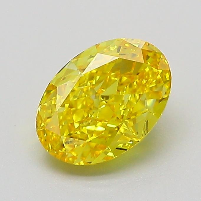1.02 Ct. Fancy Vivid  Yellow Oval Lab Grown Diamond