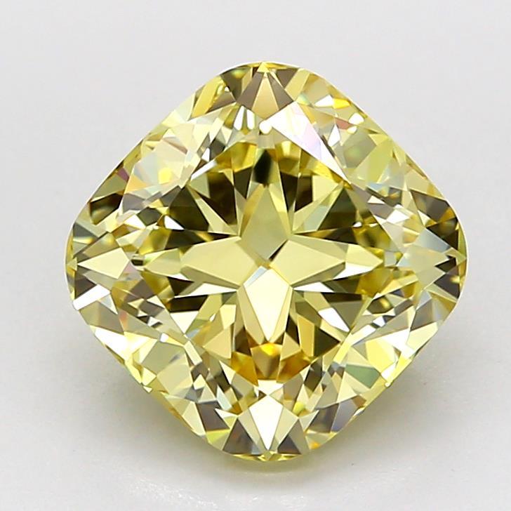 3.01 Ct. Fancy Light Yellow Cushion Lab Grown Diamond