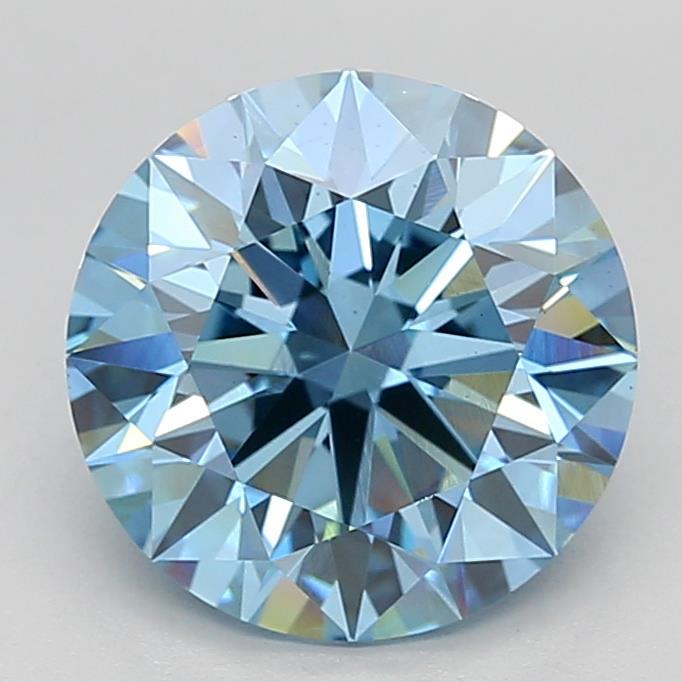 4.07 Ct. Fancy Vivid Blue Round Lab Grown Diamond