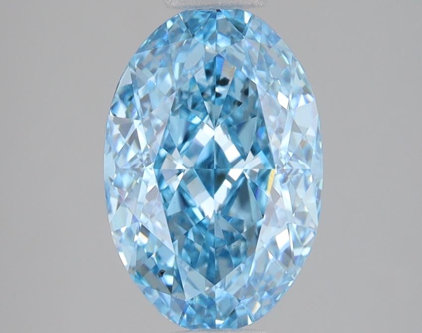 3.01 Ct. Fancy Vivid Blue Oval Lab Grown Diamond