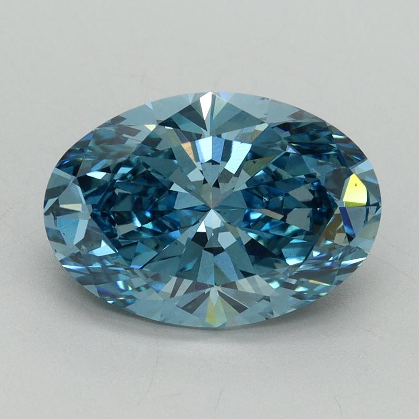 3.03 Ct. Fancy Vivid Blue Oval Lab Grown Diamond