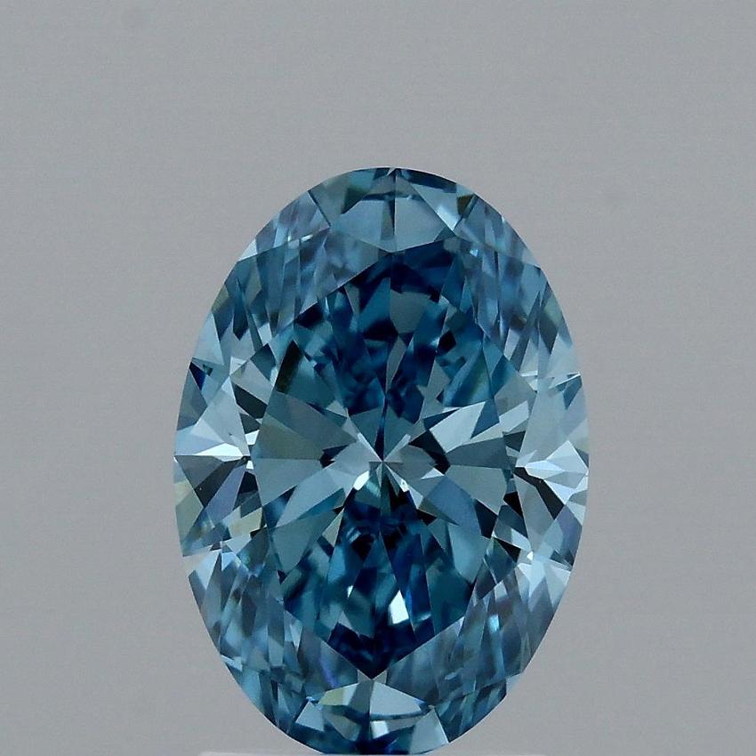 2.00 Ct. Fancy Vivid Blue Oval Lab Grown Diamond