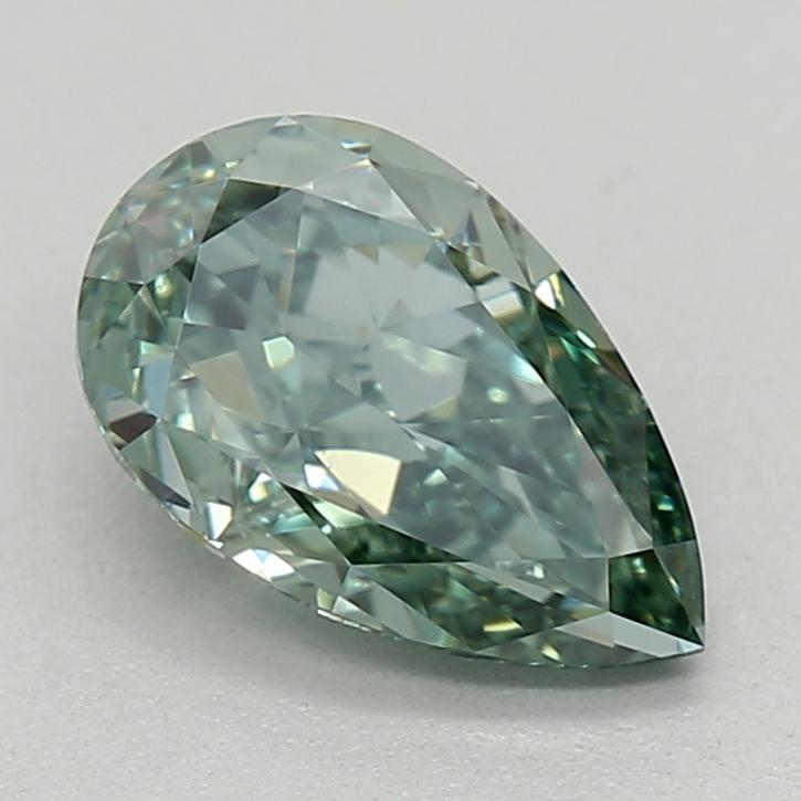 0.91 Ct. Fancy Vivid  Green Pear Lab Grown Diamond