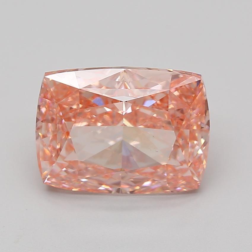 7.03 Ct. Fancy Vivid Pink Cushion Lab Grown Diamond