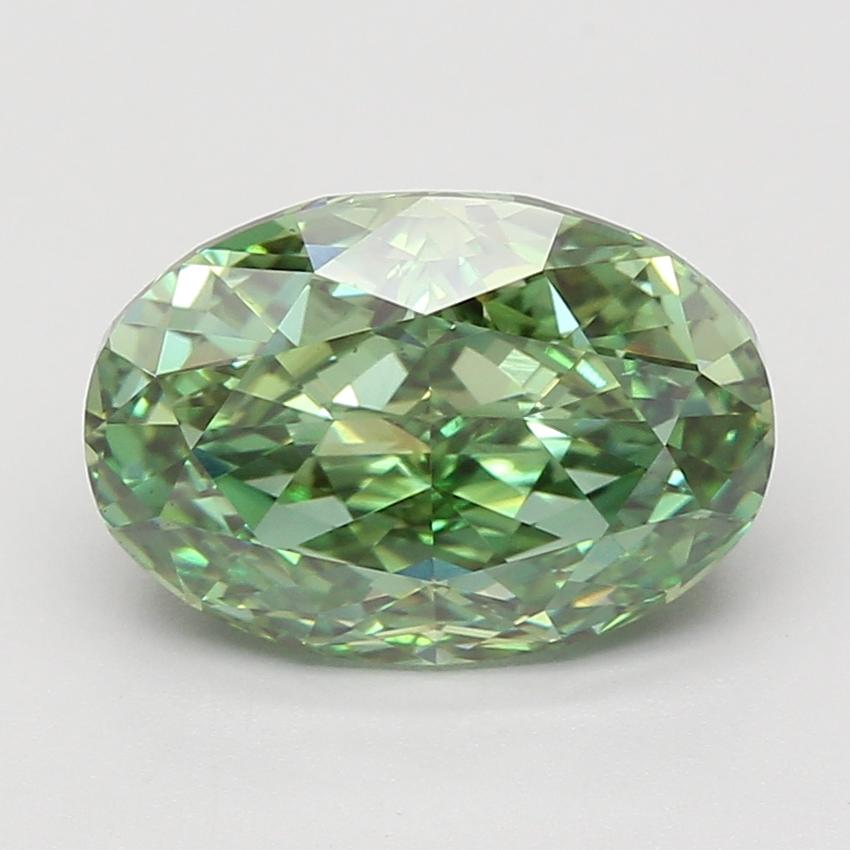 5.01 Ct. Fancy Vivid Green Oval Lab Grown Diamond