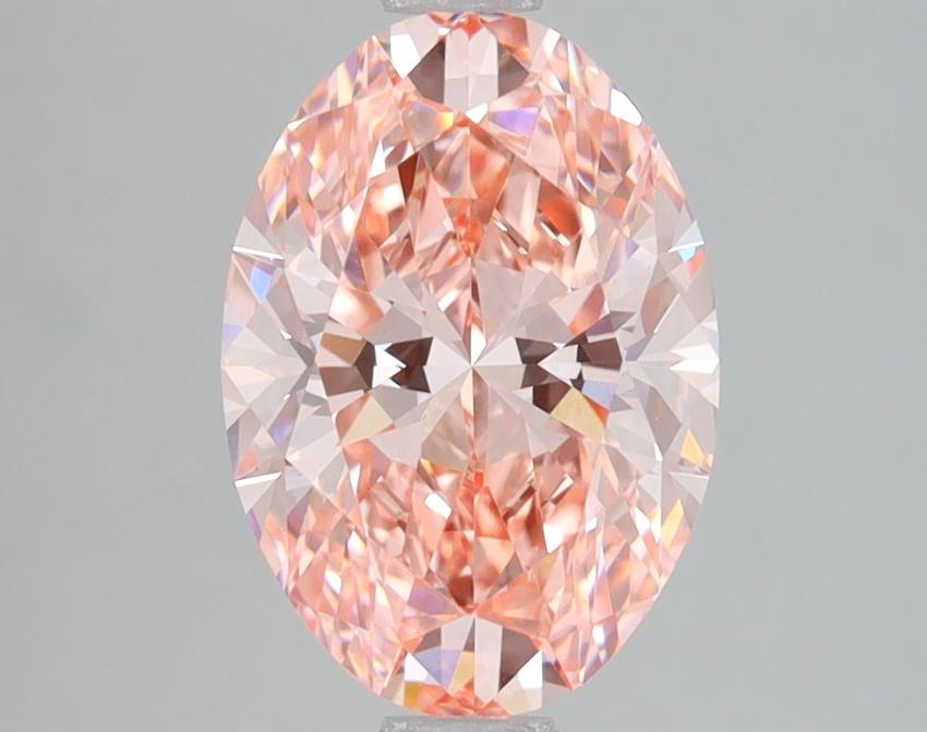 2.46 Ct. Fancy Vivid Pink Oval Lab Grown Diamond