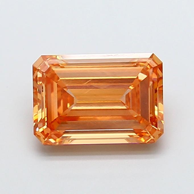 4.15 Ct. Fancy Intense  Orange Emerald Lab Grown Diamond