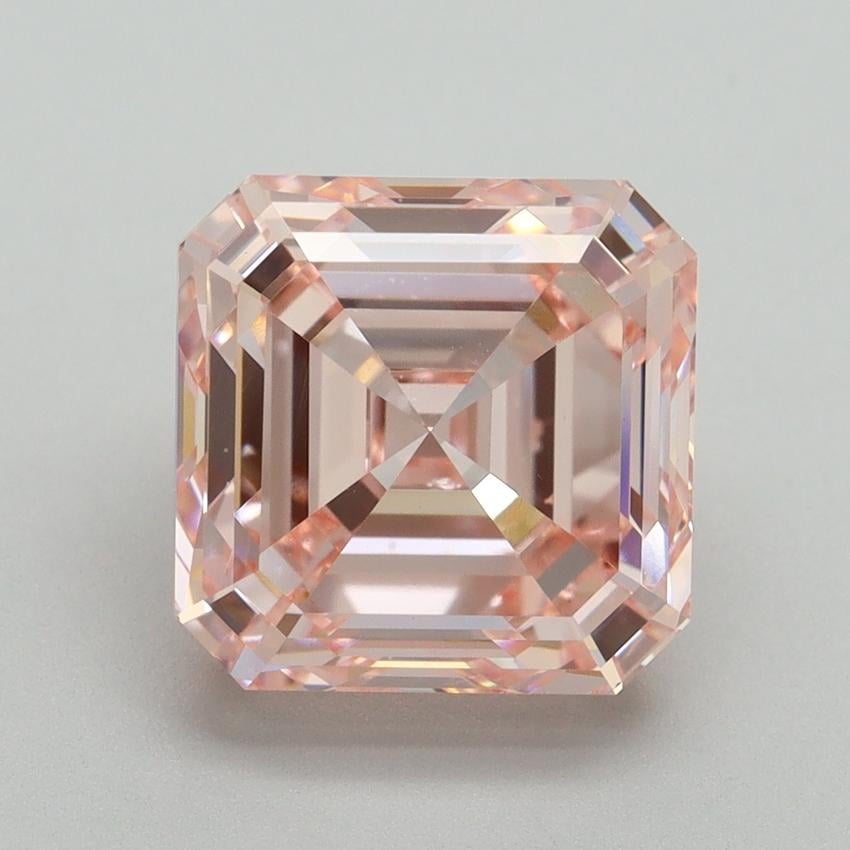 5.01 Ct. Fancy Vivid Pink Asscher Lab Grown Diamond