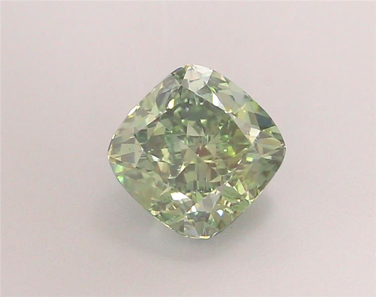 1.75 Ct. Fancy Vivid  Green Cushion Lab Grown Diamond
