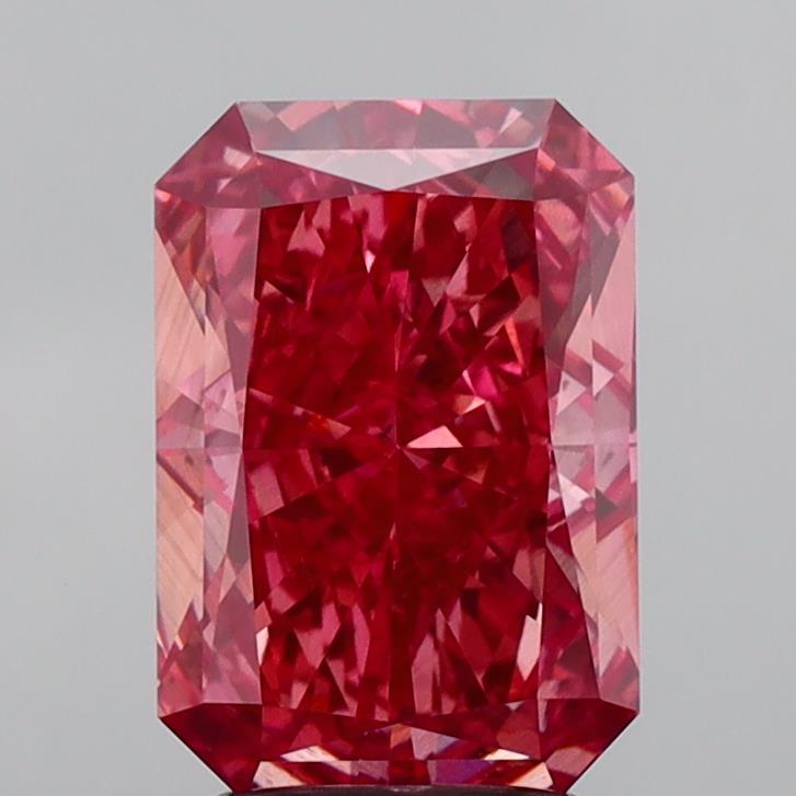 3.08 Ct. Fancy Vivid  Pink Radiant Lab Grown Diamond