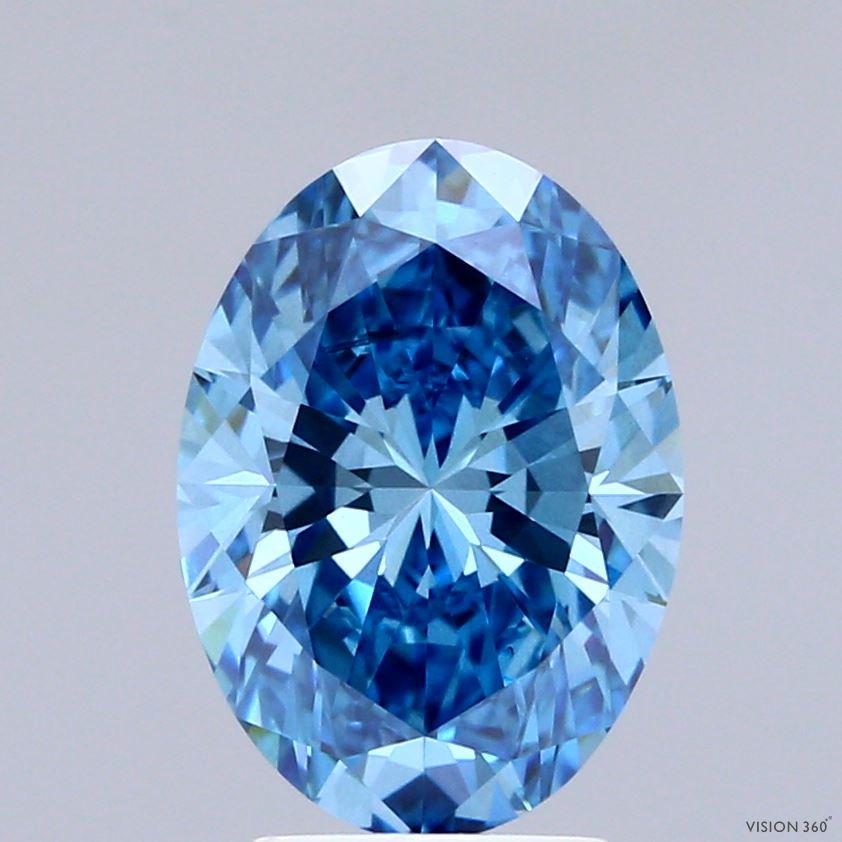 2.50 Ct. Fancy Vivid Blue Oval Lab Grown Diamond