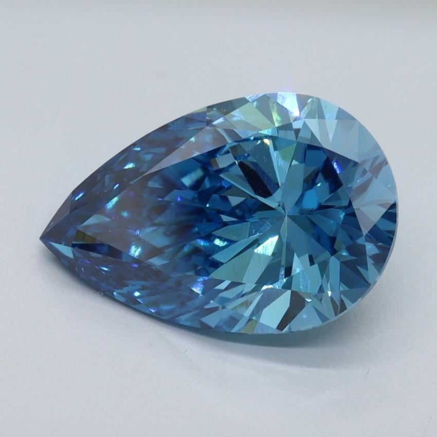 3.00 Ct. Fancy Vivid Malibu Blue Pear Lab Grown Diamond