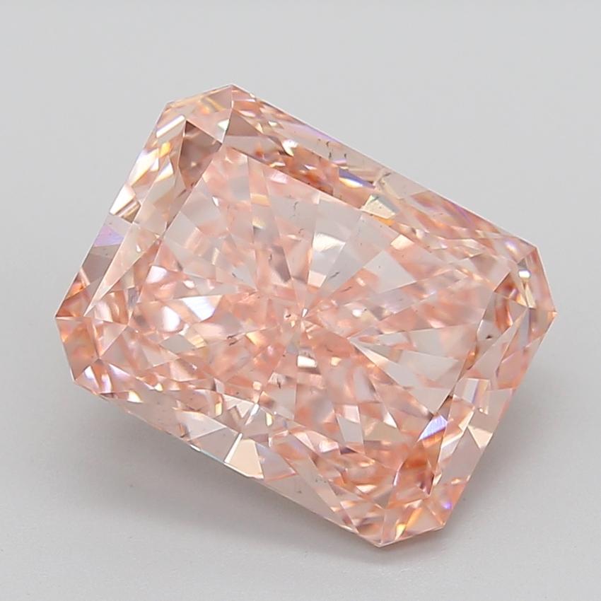 9.11 Ct. Fancy Vivid Pink Radiant Lab Grown Diamond