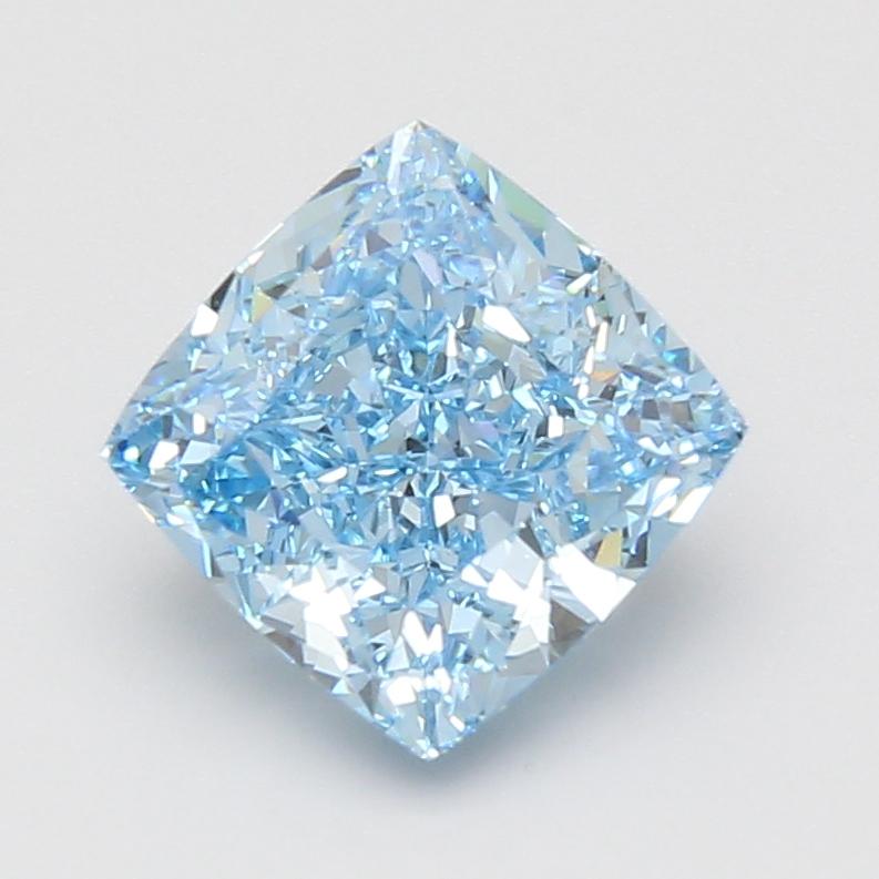 3.08 Ct. Fancy Vivid Blue Cushion Lab Grown Diamond