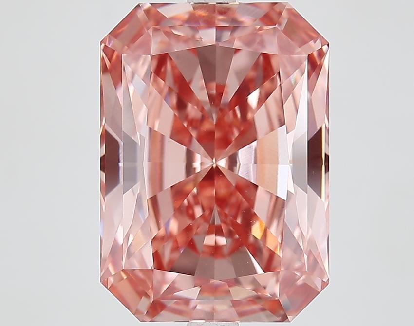 8.00 Ct. Fancy Vivid Brownish Pink Radiant Lab Grown Diamond