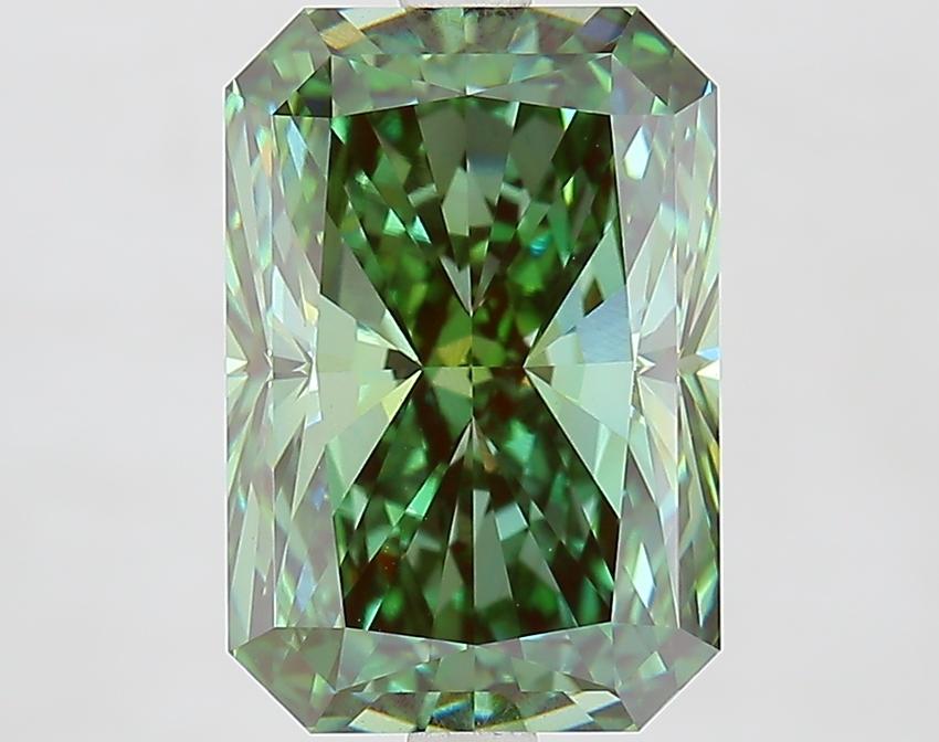 4.65 Ct. Fancy Vivid Green Radiant Lab Grown Diamond