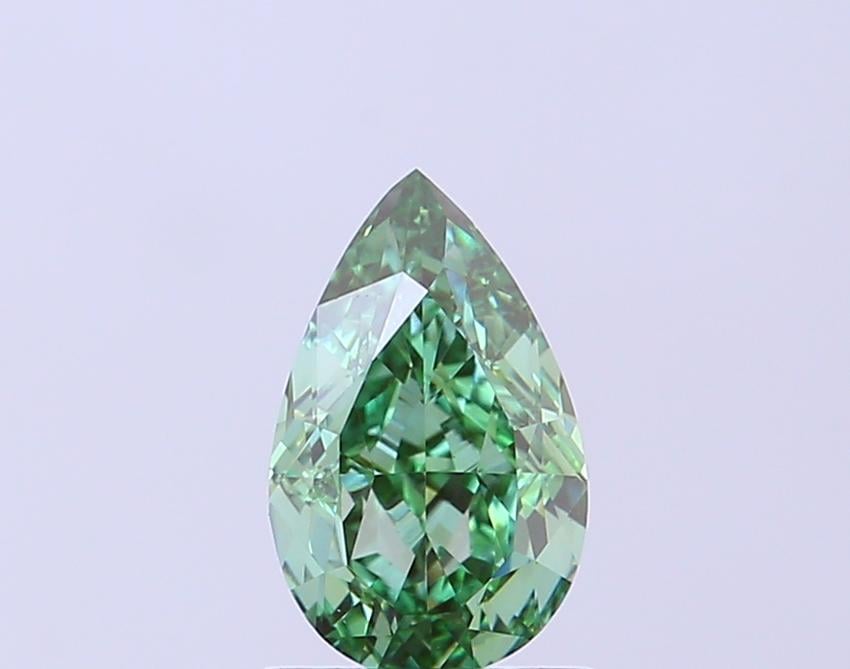 1.07 Ct. Fancy Vivid Green Pear Lab Grown Diamond