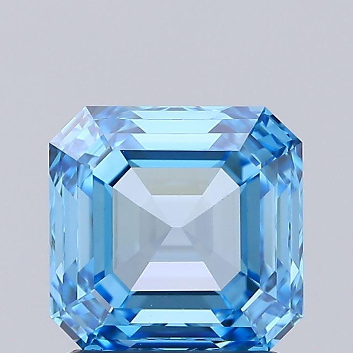 1.53 Ct. Fancy Vivid Blue Asscher Lab Grown Diamond