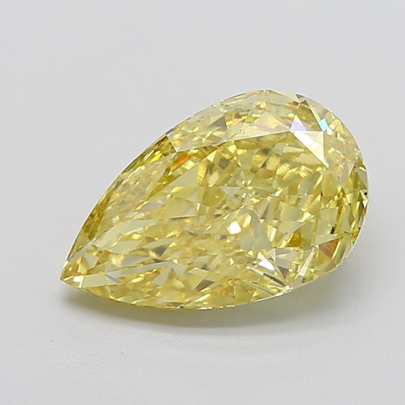4.90 Ct. Fancy Vivid  Yellow Pear Lab Grown Diamond