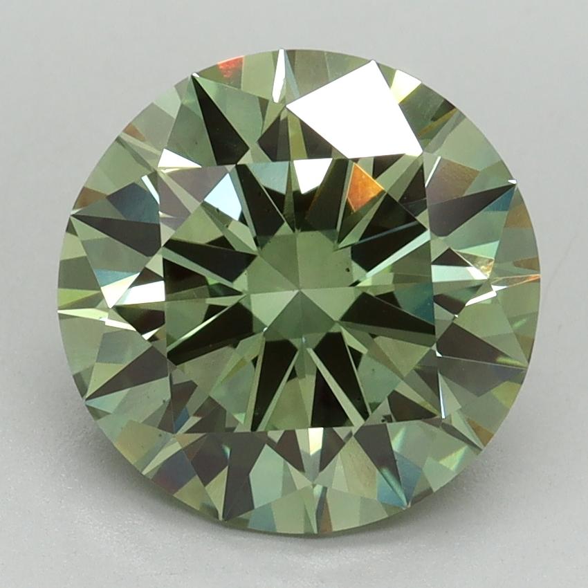 3.27 Ct. Fancy Vivid Green Round Lab Grown Diamond