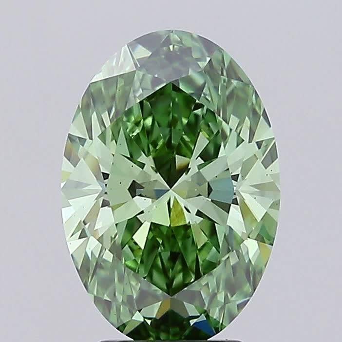 3.16 Ct. Fancy Vivid Green Oval Lab Grown Diamond