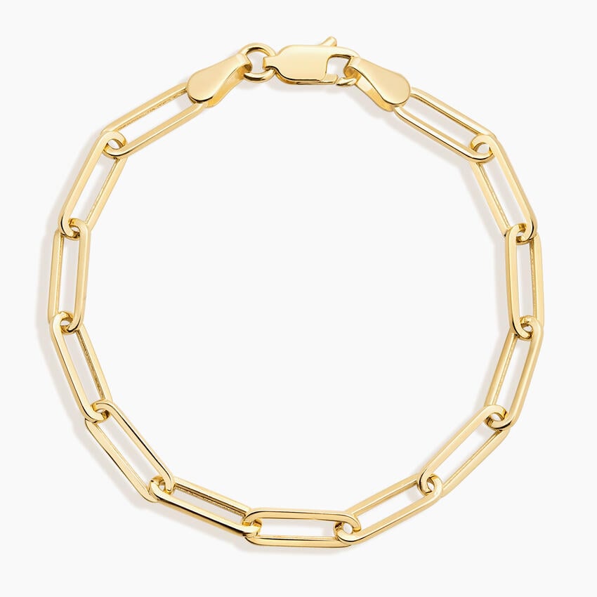 14K Yellow Gold Devon 6.5 in. Lightweight Paperclip Chain Bracelet (Extra Large)