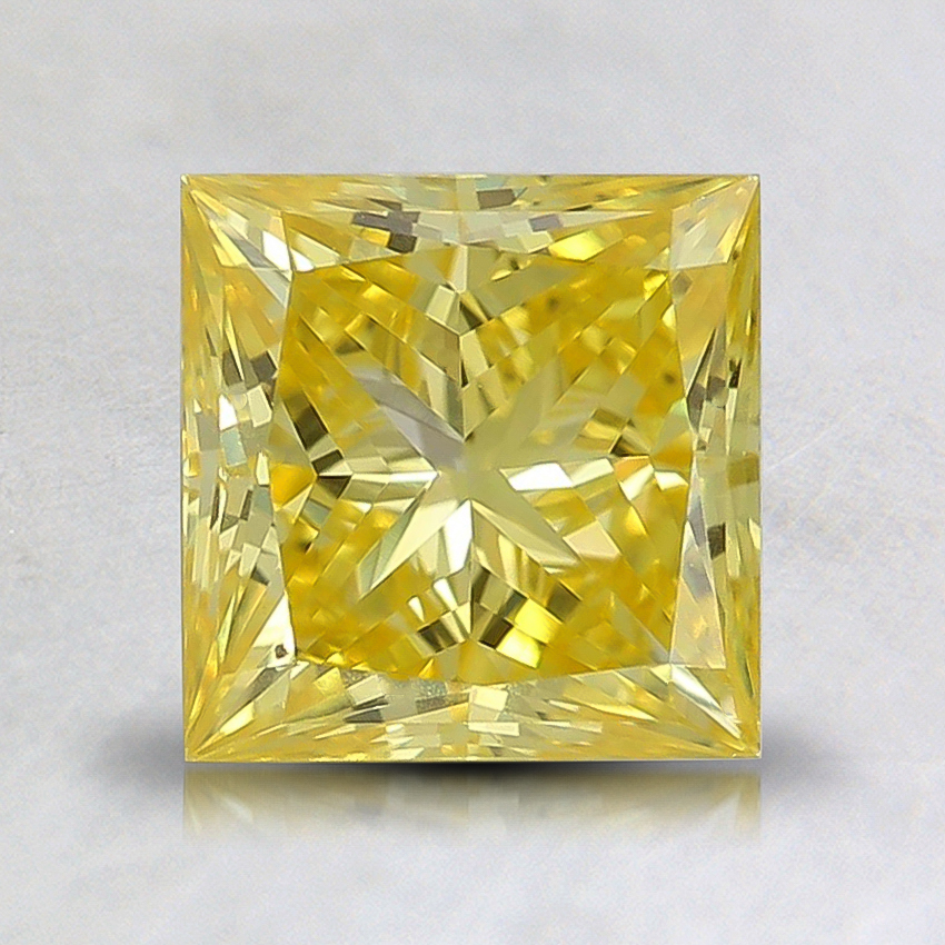 1.39 Ct. Fancy Vivid Yellow Princess Lab Grown Diamond