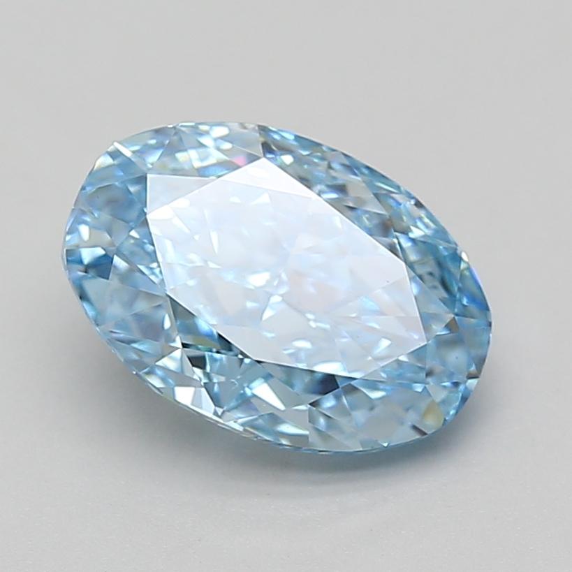 3.06 Ct. Fancy Vivid Blue Oval Lab Grown Diamond