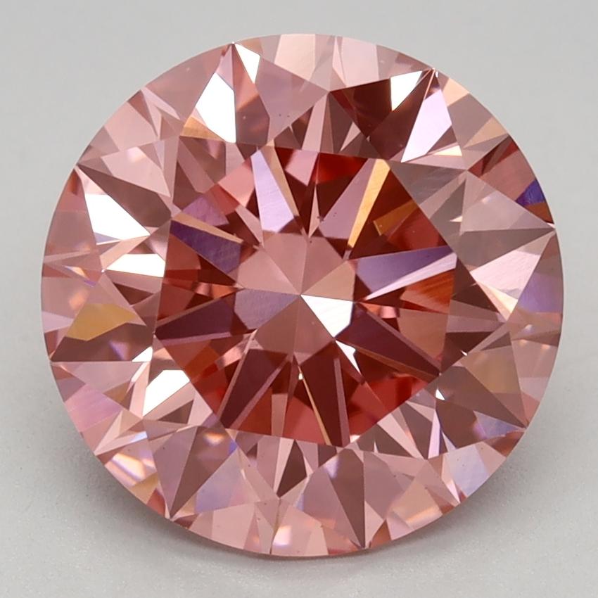 3.07 Ct. Fancy Vivid Pink Round Lab Grown Diamond