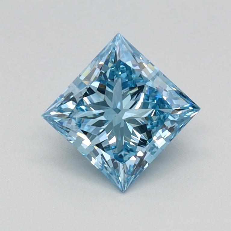 0.64 Ct. Fancy Vivid Blue Princess Lab Grown Diamond