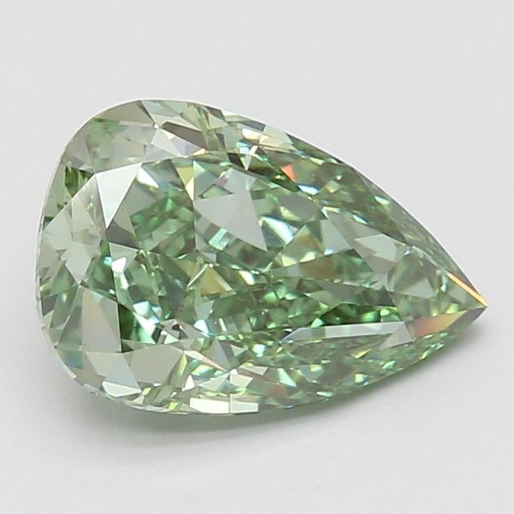 3.01 Ct. Fancy Vivid Green Pear Lab Grown Diamond