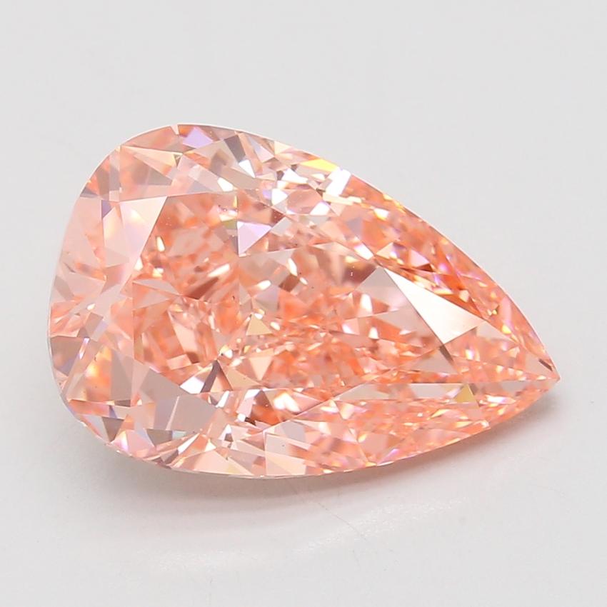 7.53 Ct. Fancy Vivid Pink Pear Lab Grown Diamond