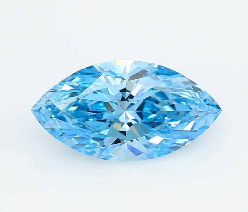 3.00 Ct. Fancy Vivid  Blue Marquise Lab Grown Diamond
